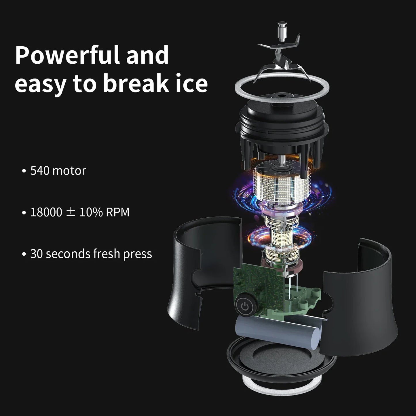 Portable Blender 600ML Electric Juicer Fruit Mixers 4000mAh USB Rechargeable Smoothie Blender Mini Personal Juicer Cup