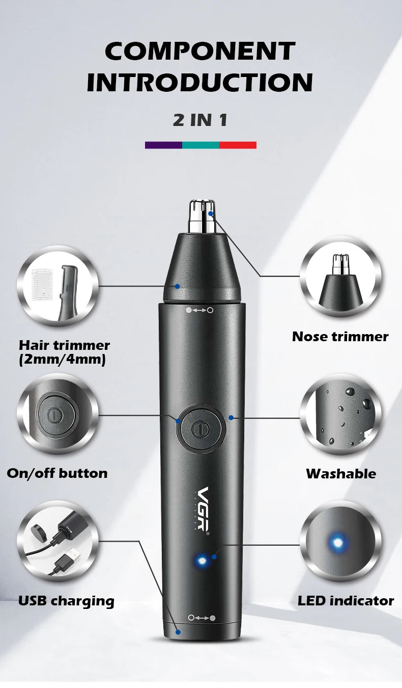 VGR Professional Nose Hair Trimmer Mini Hair Trimmer Electric Nose Trimer