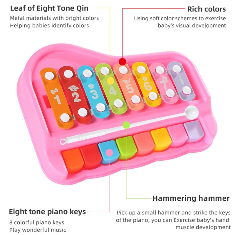 2 in 1 Baby Music  Educational Games Travel Toys for Toddler