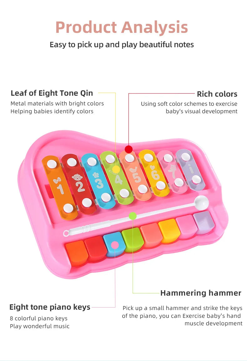 2 in 1 Baby Music  Educational Games Travel Toys for Toddler