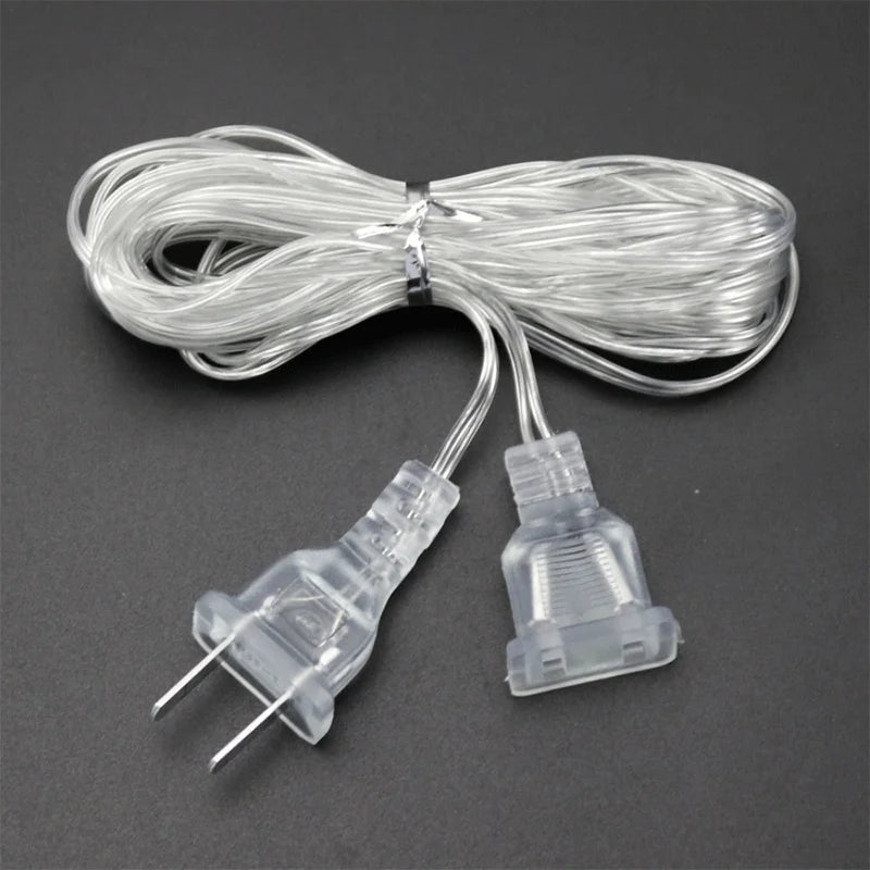 3M 5M Power Extension Cord For EU / US Plug LED Holiday Light String